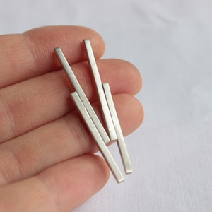 Stick earrings made of Sterling silver, geometric earrings, studs or dangle earrings, Short Mikado Earrings imagem 3