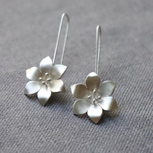 Sterling Silver Flower Earrings: Handmade Minimalist Floral Jewelry