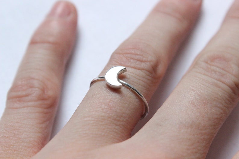 Stacking initial, letter, heart or infinity ring, Sterling silver, Personalized ring, Made to order image 2