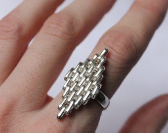 Statement ring made of  Sterling silver, beautiful rhombus ring made to order in your size