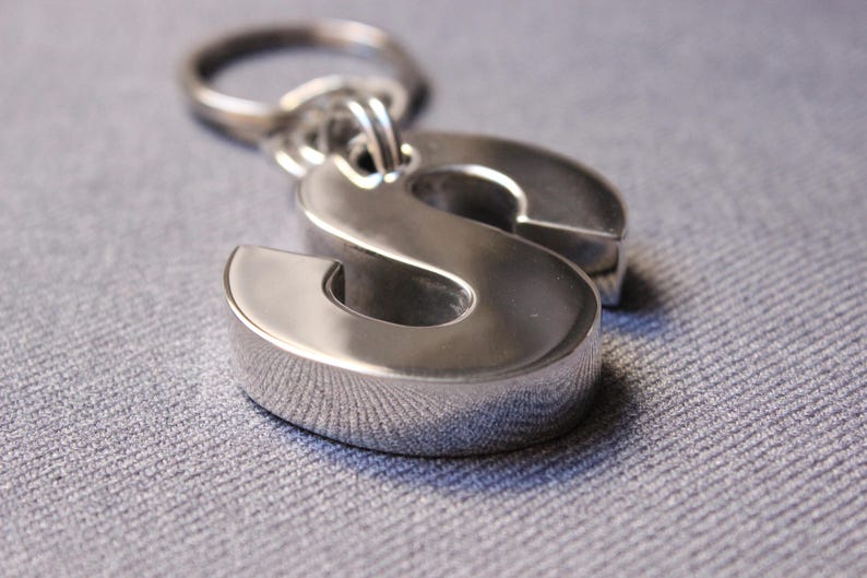 Letter Keychain Custom Made of Sterling Silver Made to Order - Etsy