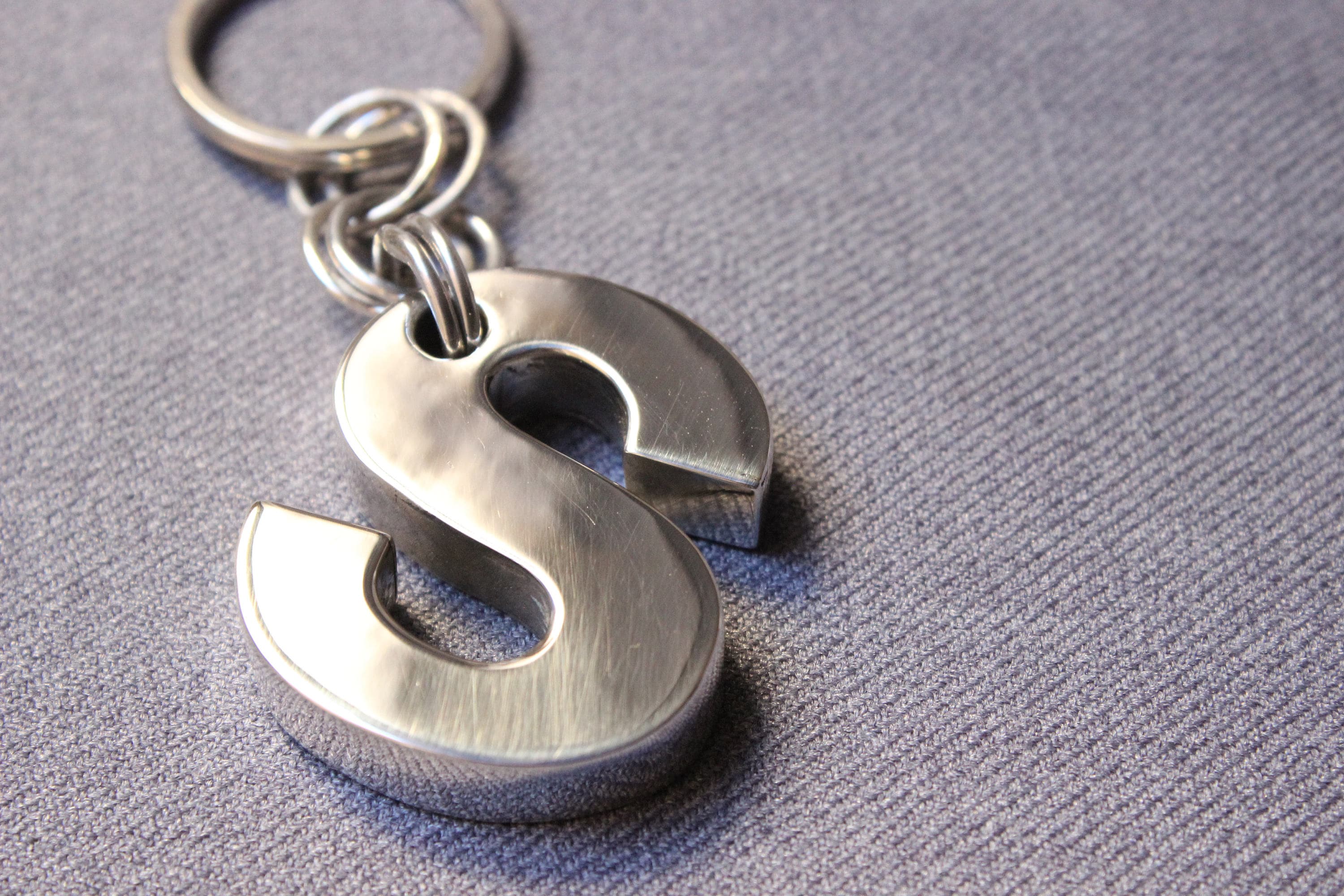 Letter Keychain Custom made of Sterling silver Made to order | Etsy