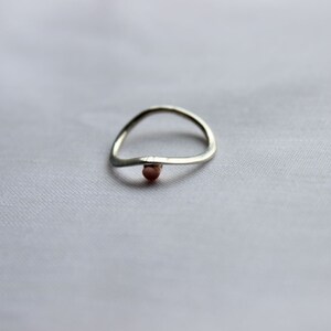 Stacking ring small Dot, Sterling silver and copper, Made to order in your size image 5