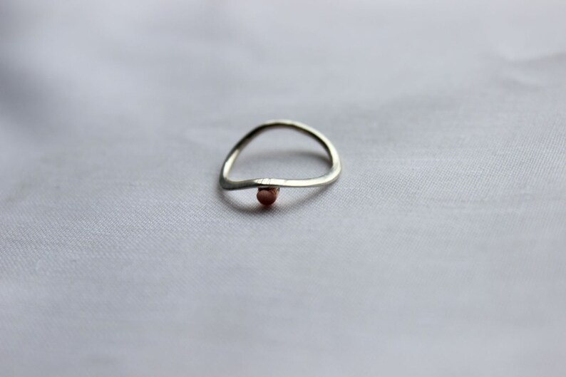 Stacking ring small Dot, Sterling silver and copper, Made to order in your size image 5