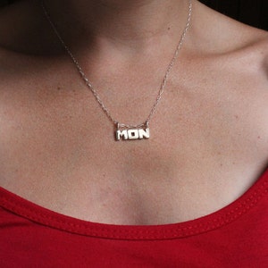 Monogram Necklace, Personalized Jewelry, Monogram Pendant Sterling silver Made to order, Custom Letters, Pendant Lyrics image 4