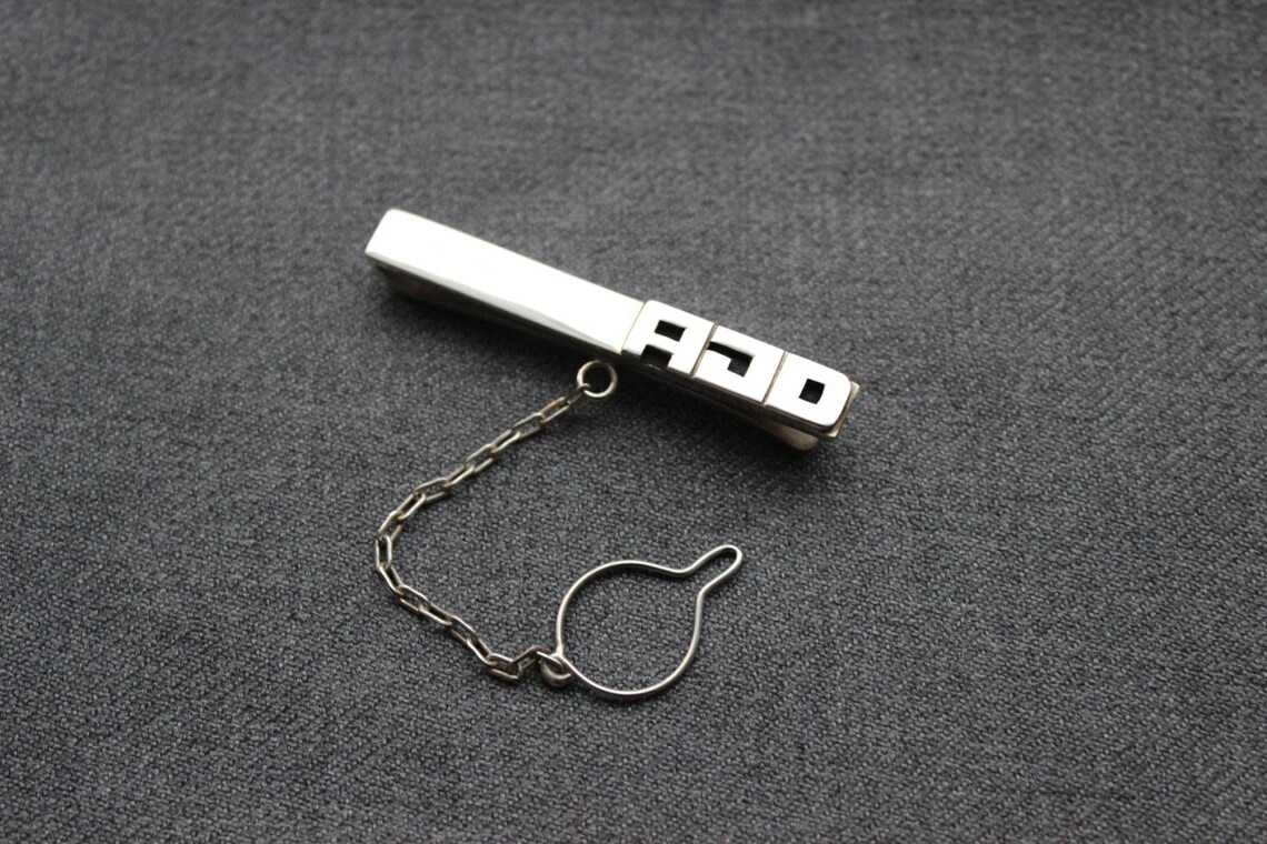 Men's Tie Bar Clip Made of Sterling Silver Custom Etsy