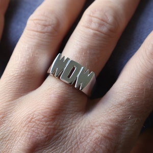 Anillo personal, plata de ley, anillo de sello, anillo de nombre, anillo de iniciales, anillo de monograma, hecho a pedido 3 letras image 2