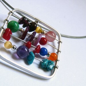 Small Abacus Colorful Sterling silver Perfect gift for a teacher image 2