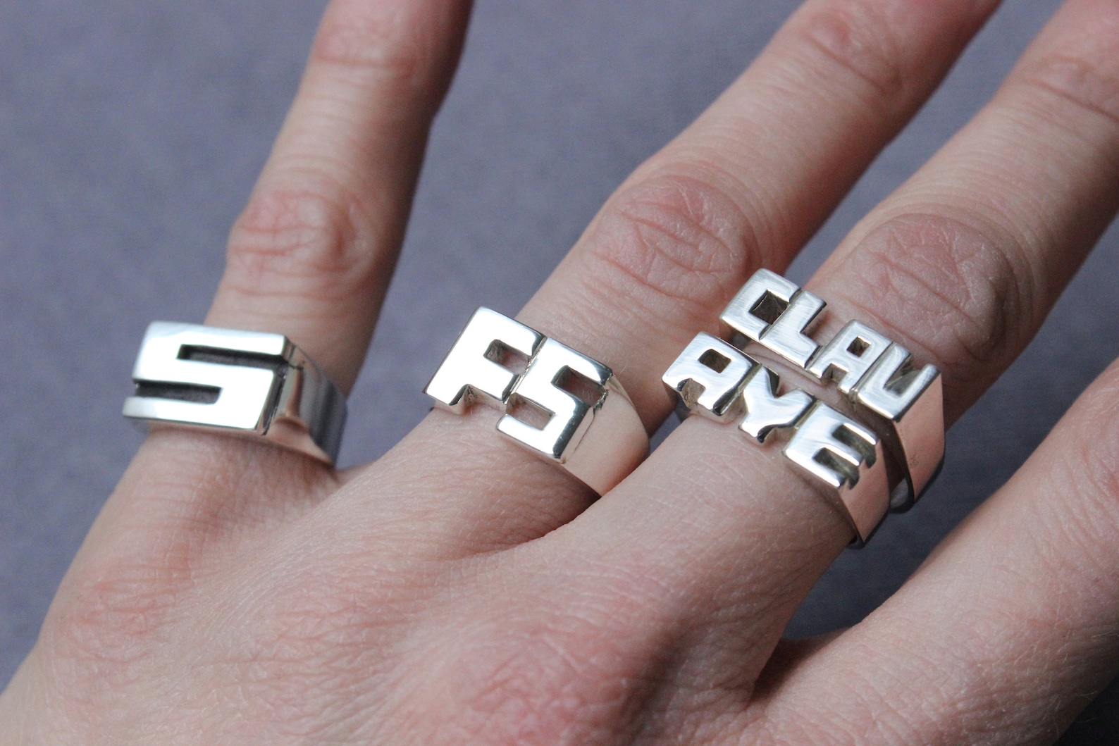 Personal Ring Sterling Silver Ring Name Ring Etsy