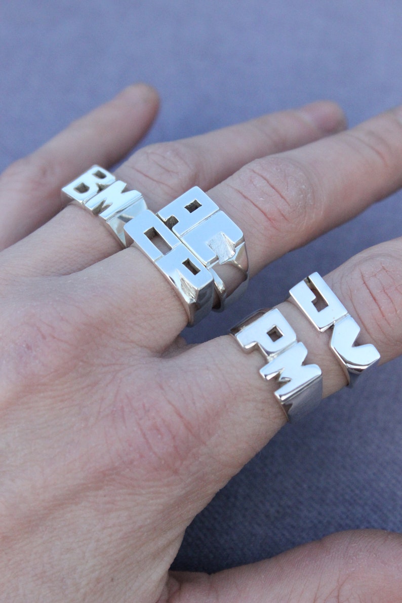 Personal Ring Sterling Silver Ring Name Ring Etsy