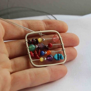 Small Abacus Colorful Sterling silver Perfect gift for a teacher image 4