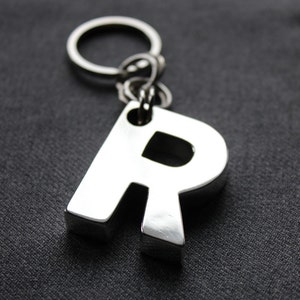 Letter Keychain Custom made of Sterling silver, Made to order, Custom Letter, Keychain Personalized Initials image 1