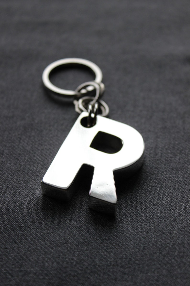 Letter Keychain Custom made of Sterling silver, Made to order, Custom Letter, Keychain Personalized Initials image 1