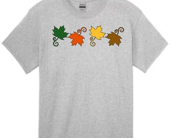 Tee Shirt - Feuilles d'automne d'automne, avec des feuilles d'érable de différentes couleurs