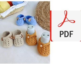 Crochet Baby Booties Pattern soft Sole Infant Shoes (PDF Pattern)