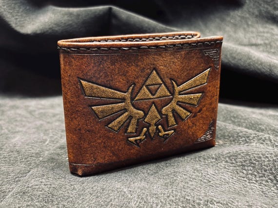Leather Zelda Triforce Wallet: Hand-Tooled Gamer Wallet