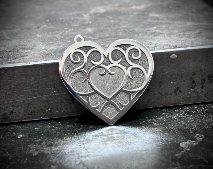 Silver heart pendant made using .925 sterling silver sheet. A beautiful heart shaped silver pendant - you’ll always have a piece of my heart
