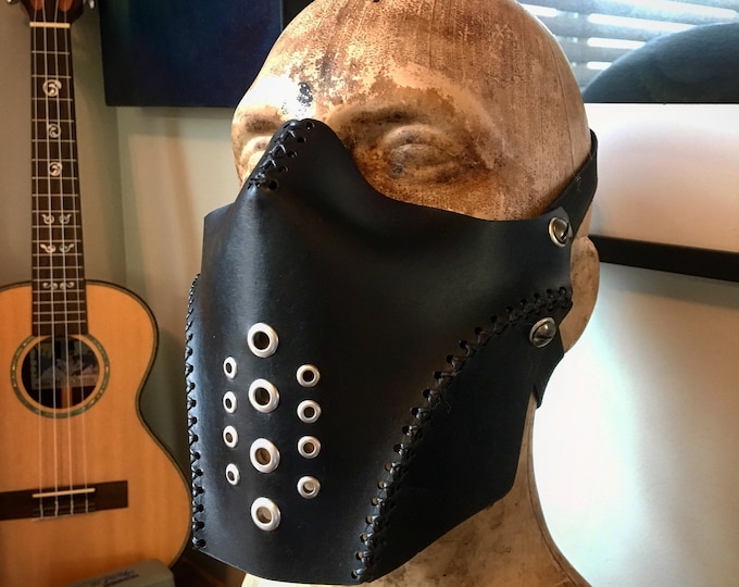 Leather mask. Biker mask face shield by skinznhydez steampunk armoury