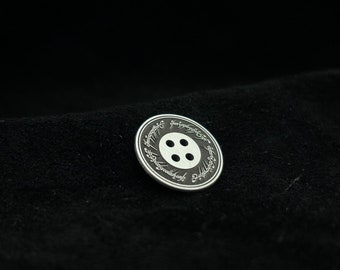 Sterling Silver button inspired by middle earth the one ring