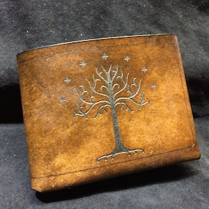 Leather Lord of the rings wallet White Tree of Gondor image 1