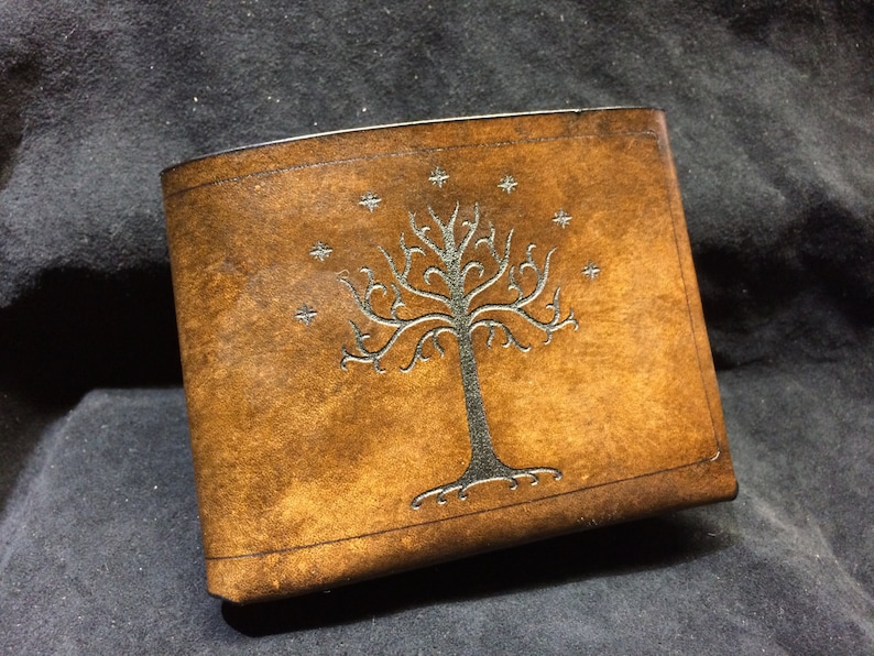 Leather Lord of the rings wallet White Tree of Gondor image 1