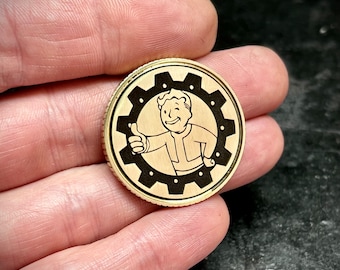 Nuka cola thumbs up brass coin gift idea golf ball marker golfer gift idea for men slammer