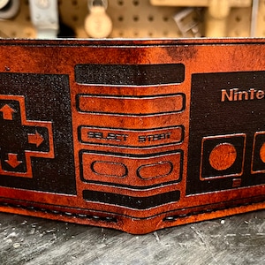 Leather Retro game wallet, gamepad controller image 2