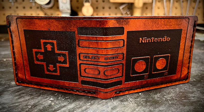 Leather Retro game wallet, gamepad controller image 2