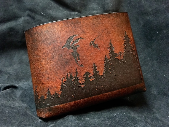 Leather dragon warrior themed wallet