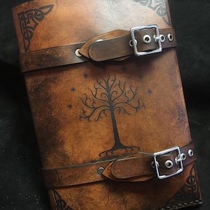 Leather Lord of The rings Tree of Gondor journal day planner book cover image 8