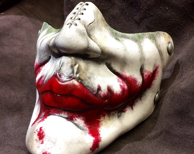 Leather Joker mask inspired by Heath Ledgers Joker