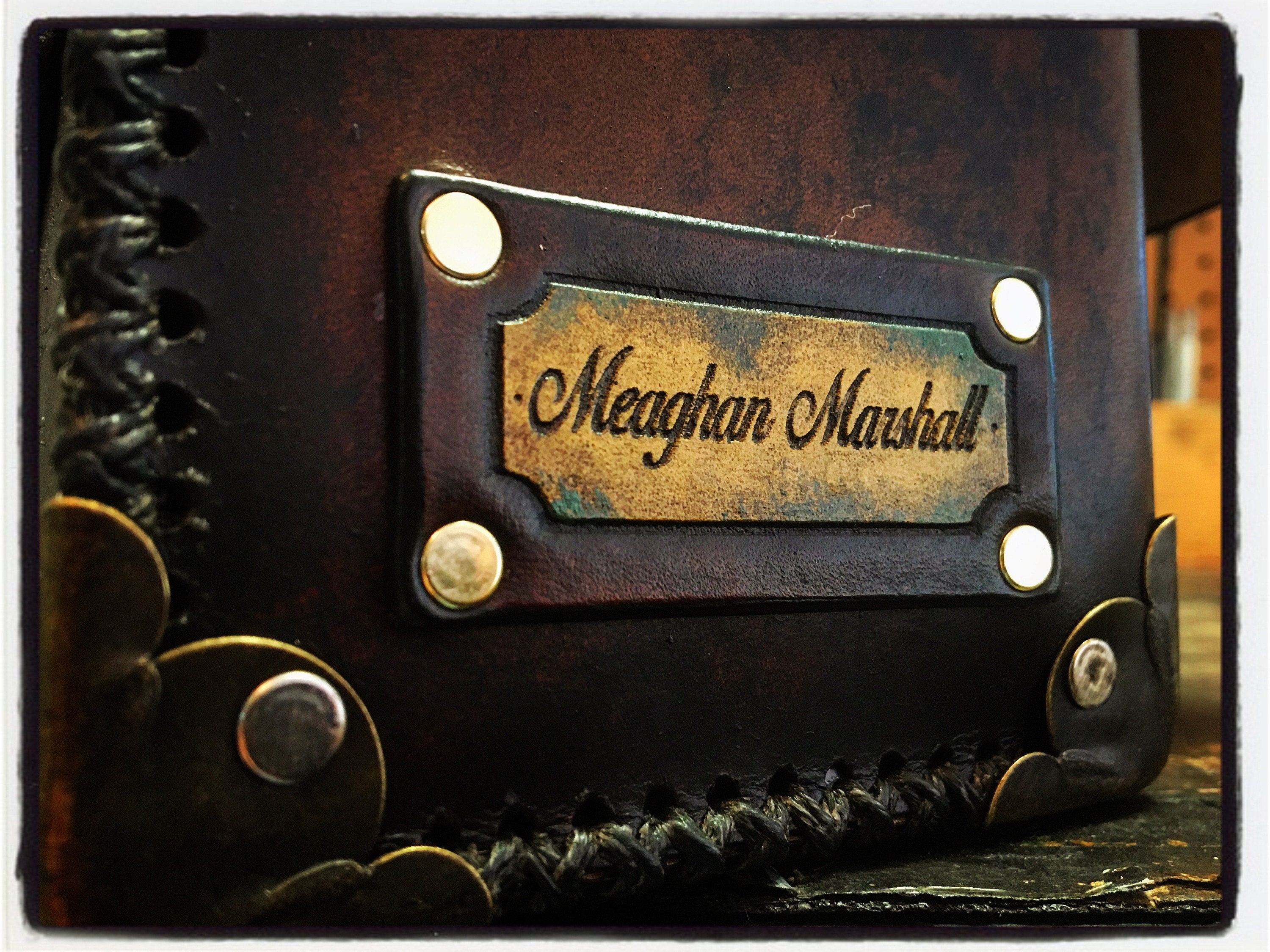 Personalized Leather Name plate