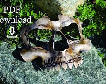 Leather upper skull mask PDF Template  - Digital Leather Pattern