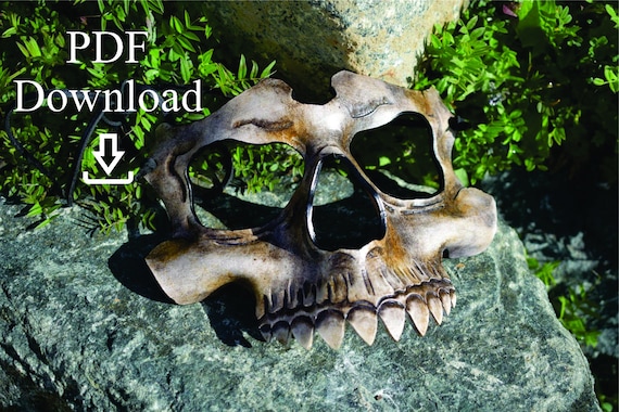 Leather upper skull mask PDF Template  - Digital Leather Pattern