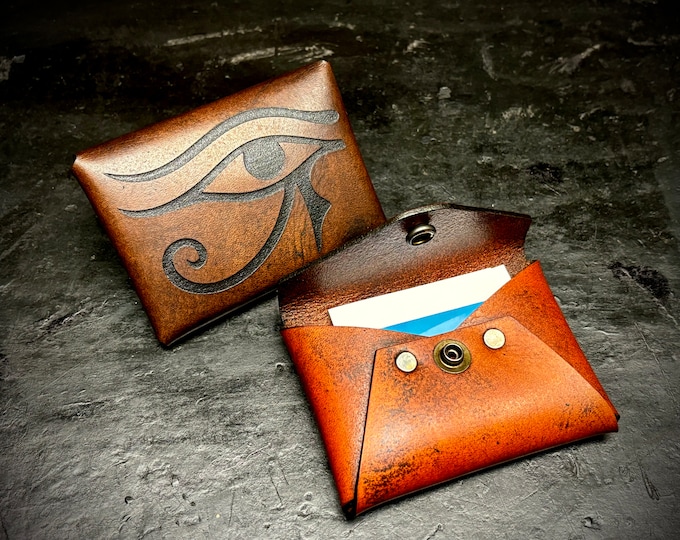 Egyptian god Eye of Ra minimalist card wallet carry case for men gift women gift idea