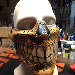 Leather Skull half mask PDF Template Digital Leather Pattern Skull half mask image 8