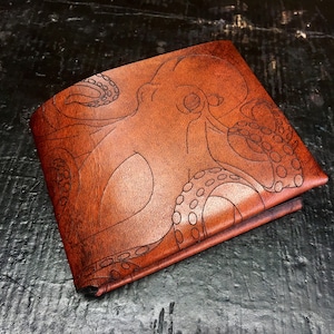 Leather octopus Cthulhu wallet