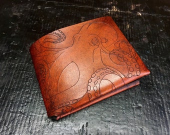 Leather octopus Cthulhu wallet