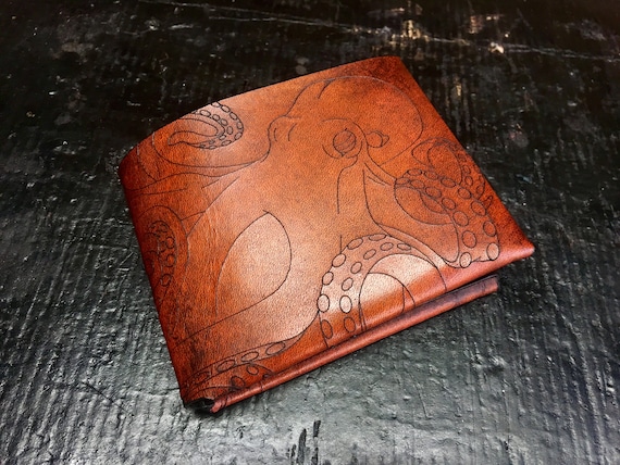 Leather octopus Cthulhu wallet