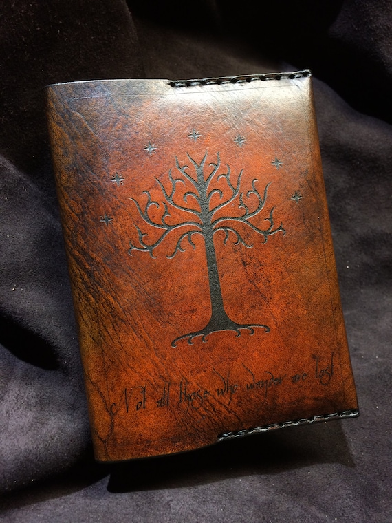 Leather Lord of the rings passport wallet cover White Tree of Gondor