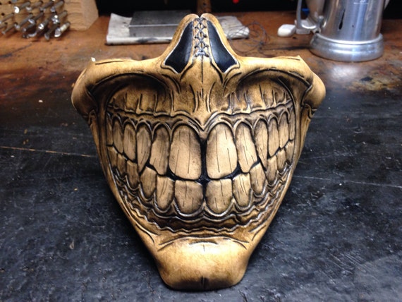 Leather Skull Half Mask: Steampunk Biker Cosplay Costume