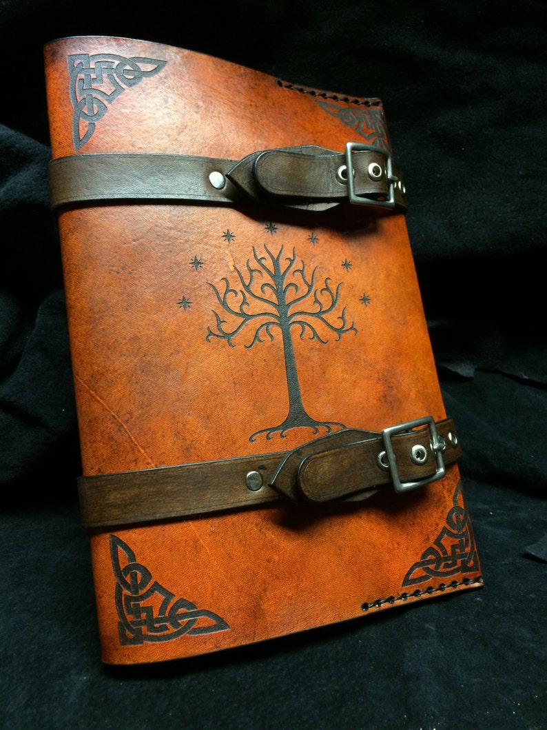 Leather Lord of The rings Tree of Gondor journal day planner book cover image 3