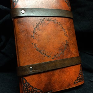 Leather Lord of The rings Tree of Gondor journal day planner book cover image 4