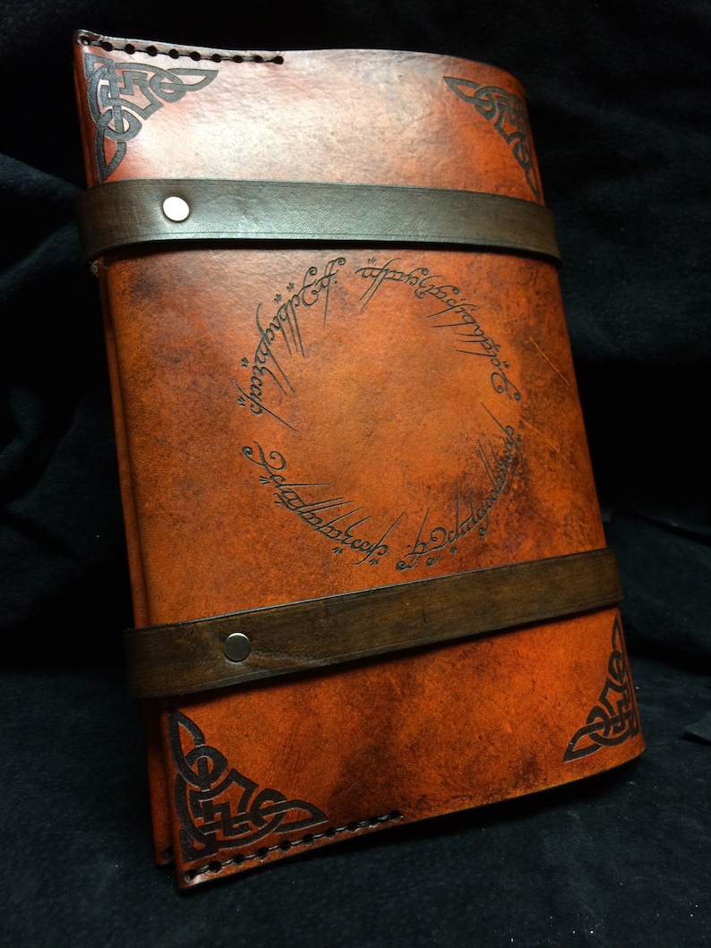 Leather Lord of The rings Tree of Gondor journal day planner book cover image 4