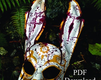 Leather rabbit splicer mask PDF Template  - Digital Leather full Rabbit splicer mask Pattern from Bioshock