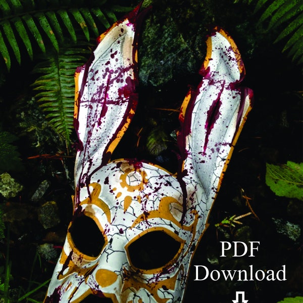 Leather rabbit splicer mask PDF Template  - Digital Leather full Rabbit splicer mask Pattern from Bioshock
