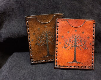 Leather Lord of the rings card case White Tree of Gondor