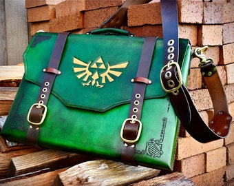 Leather Zelda Laptop bag - satchel - briefcase - messenger bag