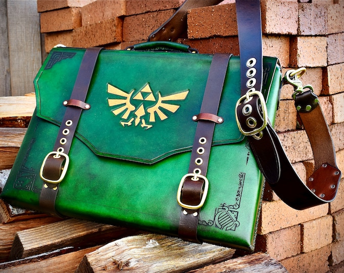 Leather Zelda Laptop bag - satchel - briefcase - messenger bag