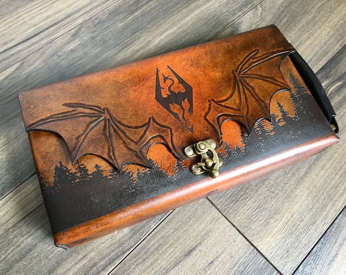 Leather Dragon warrior Switch OLED carrying case